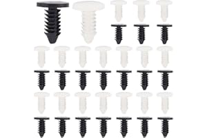 AHANDMAKER 200 Stück Kunststoff-Nieten, Kunststoff-Druckstifte, Nietenbefestigungen, Kunststoff-Loch-Hauben-Druckstifte, Waben-Laserbett-Haltestifte Für Gartenmöbel, Autodach, Schwarz Und Weiß