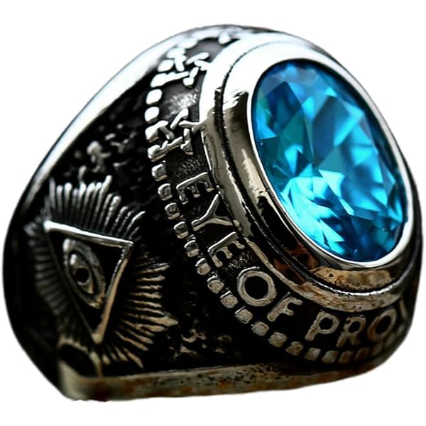 Bague Vintage Studentika En Argent 800 - Émail Bleu, Or Et Blanc - Taille 63 - Occasion