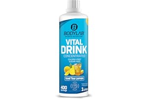 ‎BODYLAB24 Bodylab24 Vital Drink Concentrated Eistee-Zitrone 1000ml, Getränkekonzentrat zuckerfrei, Zero Sirup, mit Vitaminen und L-Carnitin, Sportgetränk mit wenig Kalorien