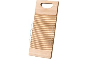 RURUNKLEE Wooden Washing Board, Hand Washing Board, Thick, Washing Board for Clothes, Shirts, Clothes Cleaning