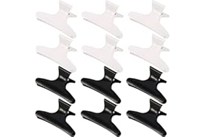 BBTO 12 Piezas de Pinzas de Mariposa de Peluquería Garra de Pelo de Salón Clips Blancos Negros de Pelo de Peluquero