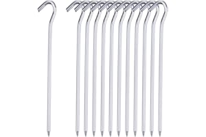 Guilty Gadgets 50 x 9 inch Metal Tent Pegs Heavy Duty Durable Ground GARDEN Children Swing/Slide/Camping/Gazebo/Awnings Spikes