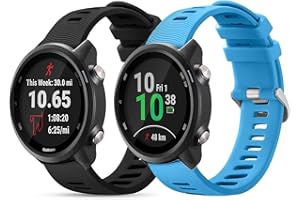 Shecret 2 Pezzi 20mm Cinturini per Garmin Vivoactive 3/3 Music/Venu/Venu 2 Plus/Sq/Forerunner 245/645/55, Braccialetto Morbido di Ricambio in Silicone per Garmin Vivomove HR/Instinct 2S