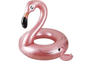 Bouée Flamant Rose Adulte Ninonly Flamant Rose Gonflable Geant Ca.105cm Bouée Piscine avec Porte Gobelet pour des Adultes Et Enfants