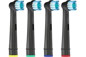 HSYTEK Brossettes de Rechange Compatibles avec Oral B - Têtes de Brosses à Dents Électrique pour Vitality 100, Pro Séries, Genius X, Kids - Parfaites pour Nettoyage en Douceur et Gencives Saines (4)