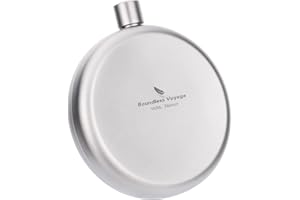 iBasingo 200ml Conjunto De Taza De Sake De Frasco De Cadera De Titanio con Embudo Frasco De Licor Plano para Acampar Al Aire Libre Alcohol Whisky Wine Flagon Mug Olla De Vino Resistente Al Desgaste