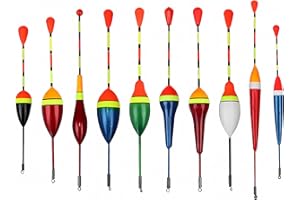 DHWEKU 10 Pièces Flotteurs de PêChe, Flotteurs ovales, Haute Sensibilité Flotteur Convient à la Plupart des Types de pêche(0.6g/0.8g/1.2g/2.5g/3g/4.5g)