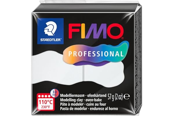 STAEDTLER FIMO Professional 8040-0 Pâte à modeler durcissante au four, spécialement conçue pour les professionnels et les artistes, produit unique, blanc