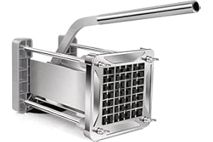 Taglia Patate, Sopito Taglia Patate a Bastoncino Acciaio Inox Tagliapatate con Lame da 12x12mm per Uso Domestico