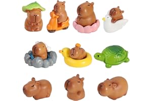 BDYLYS Mini Resin Capybara Figurines – 12-Pack Tiny Capybara Figures for Car Dashboard, Dollhouse Decor, Fairy Garden, Cake Toppers & Birthday Gifts