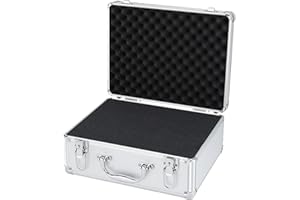 Zasdvn Mallette en aluminium avec serrure, mallettes rigides | Boîte de rangement de protection portable, design de poignée, mallette d'instruments de précision intégrée avec serrure de sécurité pour