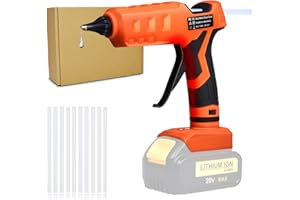 EDTRAN Cordless Hot Glue Gun Compatible with Dewalt 20V Battery and Comes with 10pcs 11CM Glue Sticks,100W Hot Glue Gun for DIY Crafting and Repair Work (No Battery)