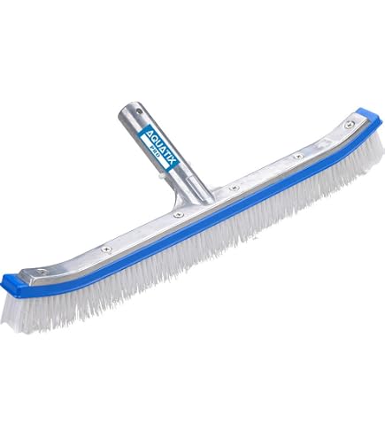 Well2wellness Spazzola Per Alghe Inox – Larga 26 Cm, Attacco Clip-on Per Asta Telescopica Per Pulizia Piscina