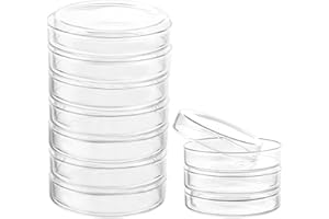 JMIATRY 10 placas de Petri de vidrio de 90 x 20 mm, placas de Petri con tapa, vidrio de borosilicato esterilizadas para cultivo de laboratorio