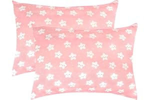 DAYEEBALL 2 Pack Toddler Silk Satin Pillowcase, Baby Pillow Cases for Hair and Skin 20x14 Inches, Ultra Soft Kids Envelope Pillow Cover for Girls Machine Washable, Pink
