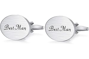 HONEY BEAR Mens Oval Wedding Cufflinks with Gift Box