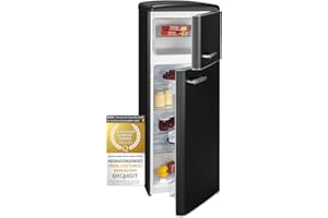 Exquisit Frigorífico Dos Puertas retro RKGC270-45-H-160E negro | estilo vintage