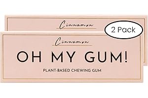 OH MY GUM! Cinnamon Natural Chewing Gum Pack of 2 (10 Pieces/Pack) | 100% Plant Based Aspartame Free Chewing Gum | Award Winning Sugar Free Chewing Gum & Good for Teeth |