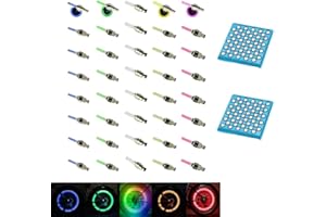 LZYMSZ 40PC Wheel Tyre Valve Stem Cap Lights, Led Flash Wheel Valve Light For Car Bike Bicycle Motorbicycle Wheel Tire with 100 Button Cell Batteries