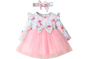 Niren Enterprise Hornbill Floral Printed Purple Color Baby Frock with Long Sleeve Knee-Length and Round Color Style