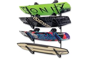 StoreYourBoard Verstellbares Wakeboard-Aufbewahrungsregal, 4 Bretter Wandhalterung