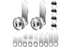 AUAURAINTT Zamek do skrzynki na listy, w zestawie z 8 kluczami i 9 różnymi płytkami zamkowymi, 16 mm, zamek do szafki 20 mm, zamek meblowy z dźwignią do skrzynek na listy, drzwi szafy na cupboard, drzwi szafy