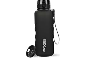 720°DGREE "uberBottle" butelka na napoje, 1,5 litra, zdejmowana szlufka + skala motywacyjna, sitko, szczelna, lekka, nie zawiera BPA, butelka sportowa z tritanu, na uczelnię, do pracy, uprawiania