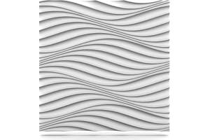 Deccart - 3D Wandpaneele 60x60 cm - Paneele Wand Wall Panels Deko Wandverkleidung Innen Panel Deckenverkleidung Decke Deckenpaneele Platten Styropor EPS-Polystyrol Wind 2.16 m², 6 Stück, weiß