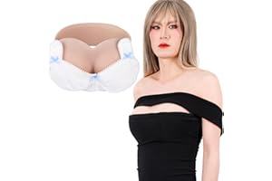 Funxzior Silikon Brust Prothesen für Crossdresser Trägerlose Tube Top Realistische Silikonbrüste Transgender Brustplatte Gefälschte Brustformen H Körbchen Größe XL Füllung aus Gel, Beige