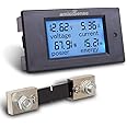 amiciSense DC Energy Meter 4 in 1, 6.5V-100V 100A (10kW) Power Meter Digital Display with Blue Back Light (DC 10KW Energy Meter), Corded Electric