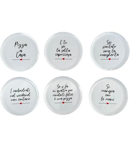 6 Assiettes à Pizza Porcelaine Holst - 31.5cm - Blanc - Qualité Gastronomique