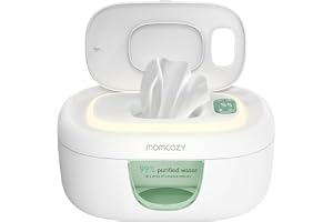 Momcozy Varmare för fuktiga våtservetter med fjäderdesign och nattlampa | Torkbox med stor volym, snabb och jämn uppvärmning, 4 värmenivåer
