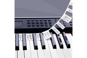 MUYOS Removable Piano Keyboard Note Labels for 88 Key Full Size Silicone Reusable No Need Stickers Notes Label for Beginners and Kids Comes with Box(mixcolor)