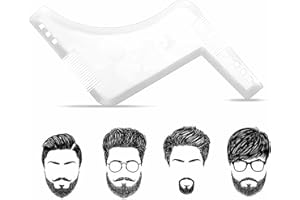 JANEROWEE 1 Stück Transparent Bartschablonen,Fachmann Bart Schablone Bartformen für Kinnbart Koteletten Hals,Bartkamm Styling Tool Bartpflege.