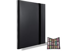 MUROAD 360 Tasche Album Raccoglitore Carte con Maniche per collezionabili, Tasche in PP a Caricamento Laterale, Protezione per Carte di Dimensioni Standard (Nero)