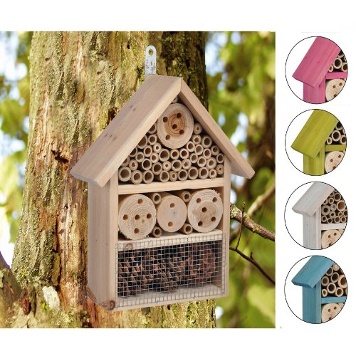 Insektenhotel Insektenhaus Bienen Florfliegen Marienkäfer Käfer Blau - 3