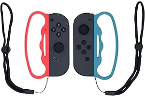 Mcbazel Box Griff in blau und rot mit Handschlaufen für NS Switch/Switch OLED Joy-Cons ideal für Fitness und Boxspiele - Nicht Switch 2