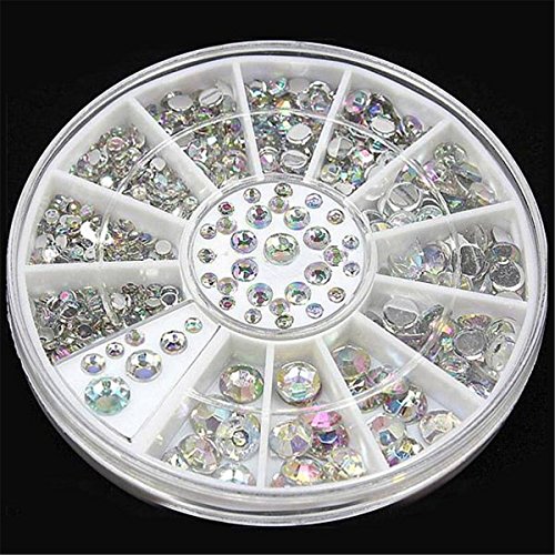 Nail Art Strass Set, DancingNail 5 größen weiße farbige aus strass nagel dekoration