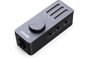 Donner Schnittstelle für Gitarre, USB Audio Interface für iPhone, iPad, Mac, IOS und PC mit USB-C, leichter Audio-Adapter mit 48V Power und XLR 6.35mm Composite-Anschlüssen für Podcasting Aufnahmen