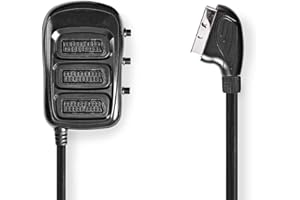 NEDIS Commutateur péritel 3 entrées 1 sortie Péritel pour créer plusieurs entrées péritel - Câble de 0,5 m