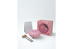 JUEGACONMIGO BABY TAMBU Stalowy bęben językowy 6 cali (15 cm) bęben metalowy z językami 8 notatek instrument perkusyjny (różowy - różowo-winky)