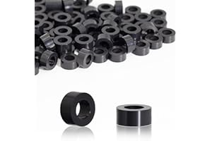 KINETOX 100 Stk Distanzhülsen M6 ABS Abstandshalter Kunststoff (Schwarz) Gummi Distanzhülsen kunststoff Isolierung Distanzscheiben für M6 Schrauben 11x5 mm für Leiterplatten | Elektrisch isolierend