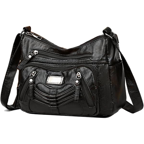 VOHONEY - Sac Bandoulière Femme Petit Noir En Cuir Imperméable, Pochette Téléphone Portable, Portefeuille Et Porte-Monnaie, Style Minimaliste Et Pratique