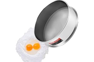 VEVOR Tamis à Farine 40 Mailles, Passoire à Mailles Fines 32 cm, en Inox 304 de Qualité Alimentaire, pour Pâtisserie, 5 Tailles de Trous de Maille pour Haricots Mungo, Riz, Farine, Poudre de Perle
