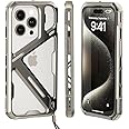 Titanium Alloy Case for iPhone 15 Pro Max & iPhone 15 Pro | Heat Dissipation, Ultra-Sturdy, Slim Shockproof Metal Design (15 Pro)