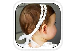 Fashband Fasce per neonate per capelli elastiche con doppio pizzo Accessori con fiocco morbido