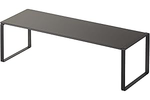 Yamazaki 2573 FRAME półka na buty, czarna, stal, minimalistyczny design, 34~60 x 12 x 10 cm (dł. x szer. x wys.)