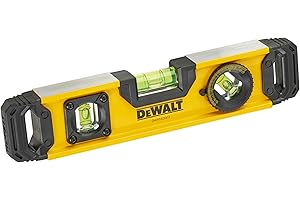 DeWALT Magnetic Torpedo Level 25cm (10in) Aluminium Body with Rare Earth Magnets V-Groove Base for use on Metal and Rounded Surfaces Durability and Accuracy to 0.5mm/m. Virtually Unbreakable
