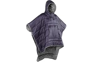 Gaorui Winter Poncho Coat Outdoor Camping Warmth Small Quilt Blanket Water-resisitant Sleeping Bag Cloak Cape with Hat for Adult Men Women