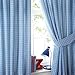 Just Kidding Cheeky Check Pencil Pleat Lined Curtains & Tie Backs, Blue, 168 x 183 Cm